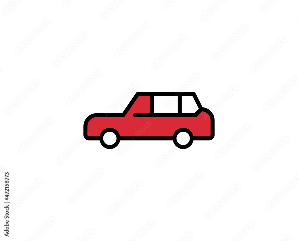 Car line icon. Vector symbol in trendy flat style on white background. Travel sing for design. Car line icon. Vector symbol in trendy flat style on white background. Travel sing for design.