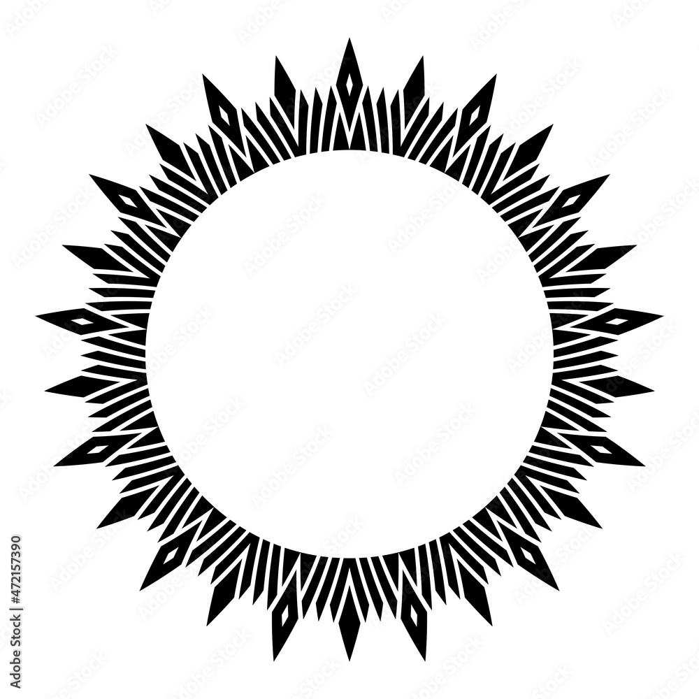 Decorative geometric circle pattern for round frame.