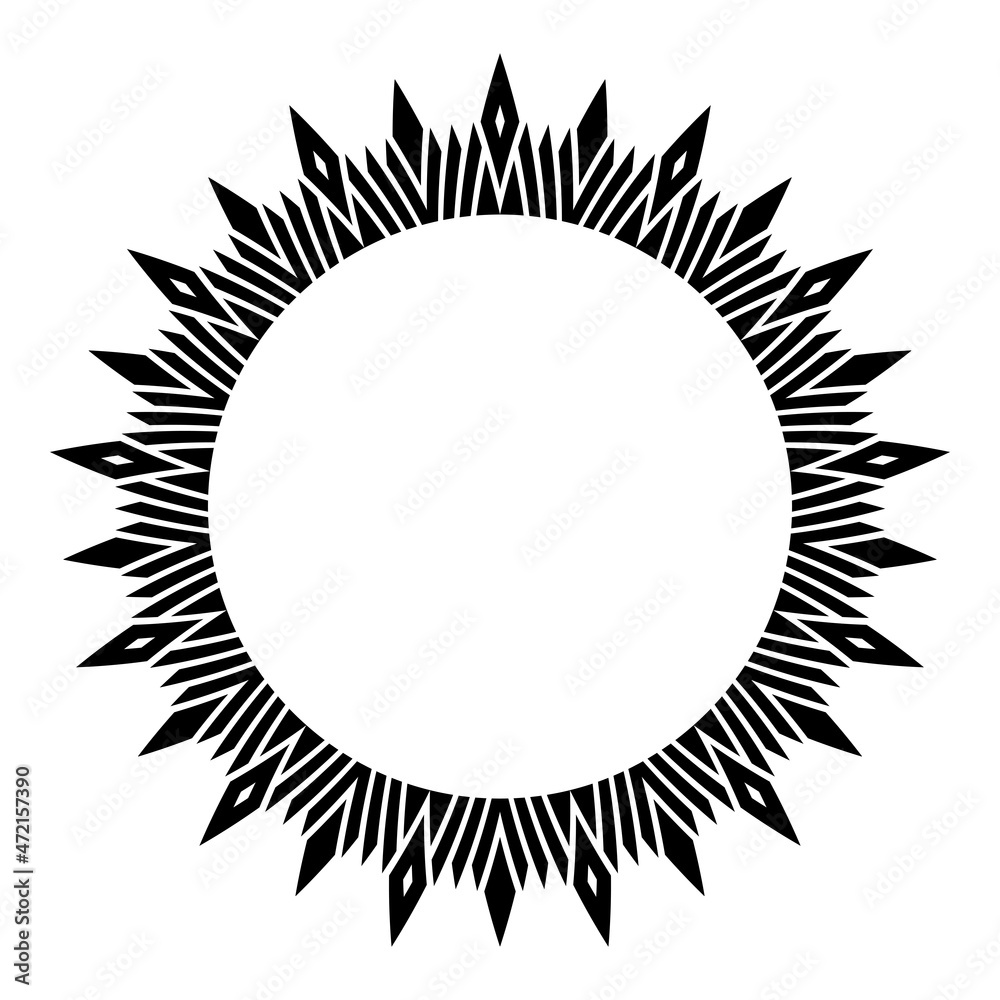 Decorative geometric circle pattern for round frame. Decorative geometric circle pattern for round frame.