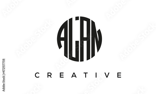 Letters ALAN creative circle logo design vector, 4 letters logo photo