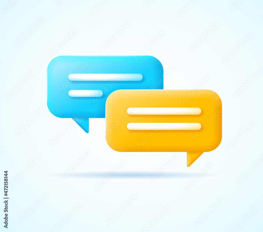 3d Speech Bubble Set Cartoon Style. Vector 3d Speech Bubble Set Cartoon Style. Vector