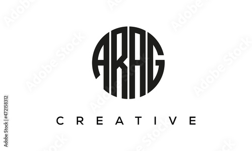 Letters ARAG creative circle logo design vector, 4 letters logo photo