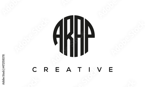 Letters ARAP creative circle logo design vector, 4 letters logo photo