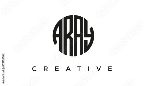 Letters ARAY creative circle logo design vector, 4 letters logo photo