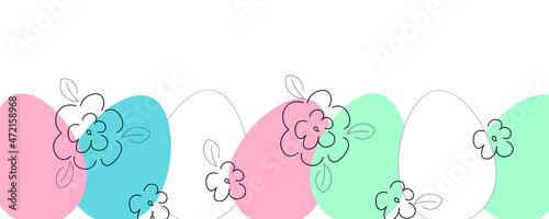 Vector illustration of Easter background with eggs.Suitable for a banner. 