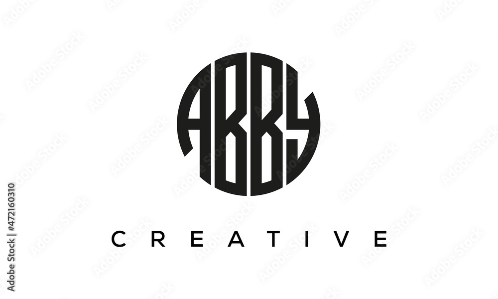 Letters ABBY creative circle logo design vector, 4 letters logo