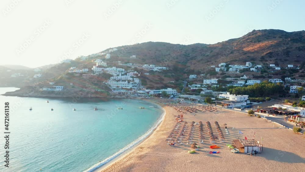 aerial view of Ios or Nio in Greek island. los island located in the Cyclades group in the Aegean Sea. video of mylopotas beach and luxury villas in greece. aerial view of Ios or Nio in Greek island. los island located in the Cyclades group in the Aegean Sea. video of mylopotas beach and luxury villas in greece.