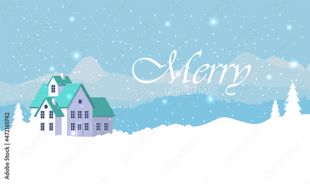 Christmas card. Christmas light flat for web and design