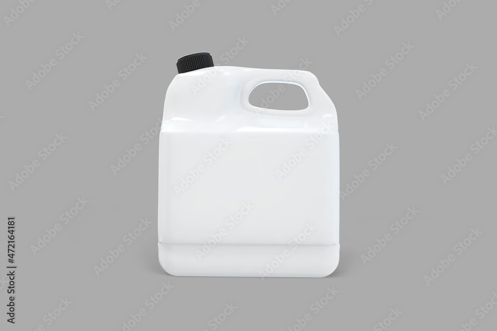 Blank white Plastic canister mock up isolated on grey background. Mockup liquid laundry detergent package, realistic blank plastic white canister. 3d rendering. Blank white Plastic canister mock up isolated on grey background. Mockup liquid laundry detergent package, realistic blank plastic white canister. 3d rendering.