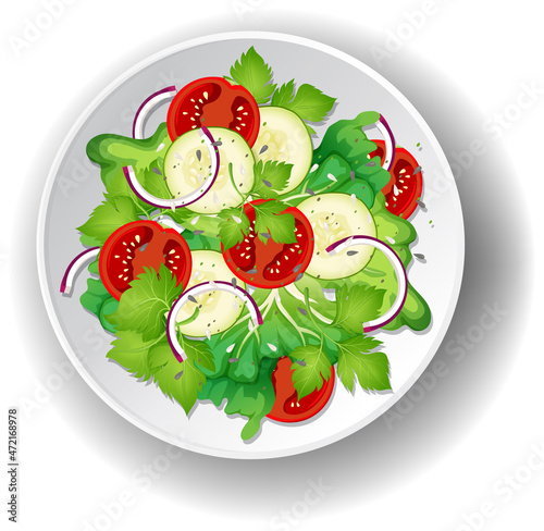 Healthy meal with fresh vegetable salad bowl