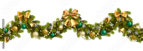 Vector Christmas Wave Border with Jingle Bells