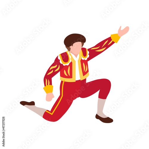 Winner Bullfighter Isometric Composition