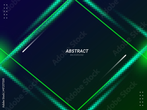 Abstract geometric green gradient lines illustration banner pattern background