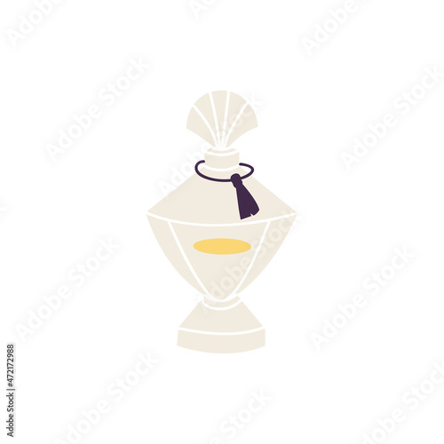 Vector illustration vintage glass perfume bottle isolated on a white background.