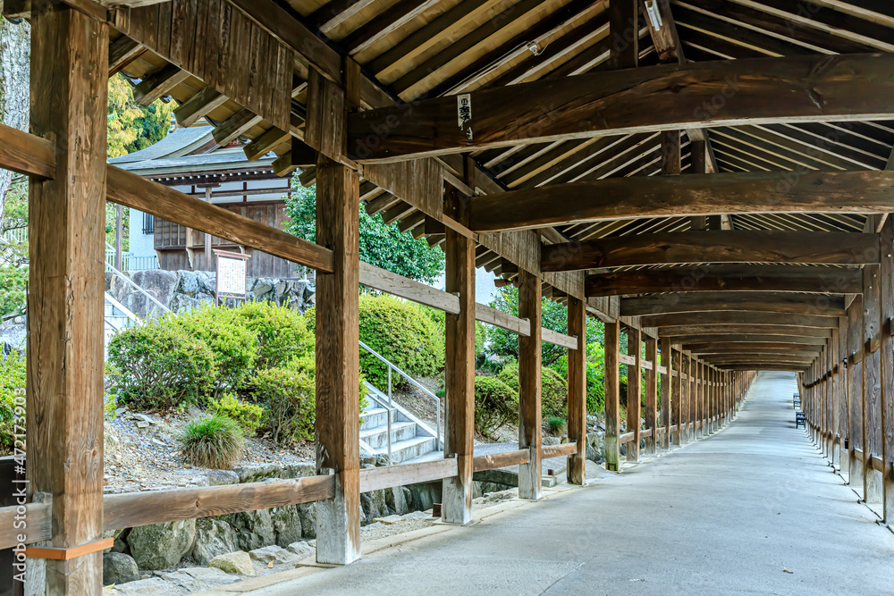 秋の吉備津神社 廻廊 岡山県岡山市 Kibitsu Shrine in Autumn. Okayama-ken Okayama-city 秋の吉備津神社 廻廊 岡山県岡山市 Kibitsu Shrine in Autumn. Okayama-ken Okayama-city