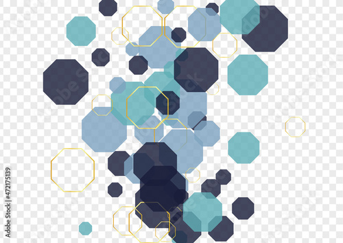 Blue-Gray Atom Background Transparent Vector. Cell Evolution Background. Plexus Wallpaper. Turquoise Tile Motion. Line Template.