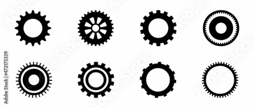Gear wheel icon set. Simple Gear wheel collection. Cogwheel vector.