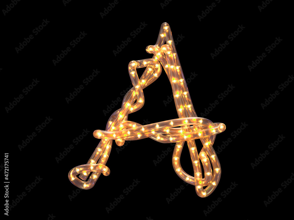 Fototapeta premium Led garland font. Letter A