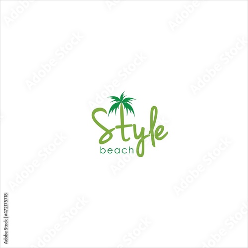 WORD STYLE BEACH LOGO VECTOR TEMPLATE