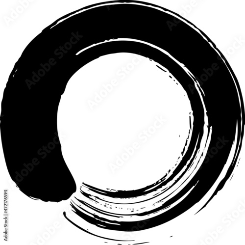 筆で描いた円　丸