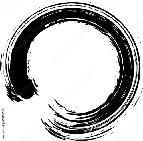 筆で描いた円　丸