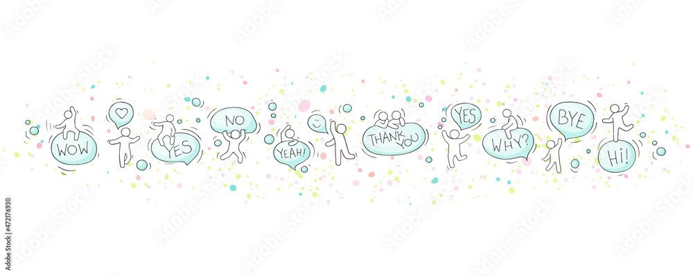 Illustration with speech bubbles. Illustration with speech bubbles.