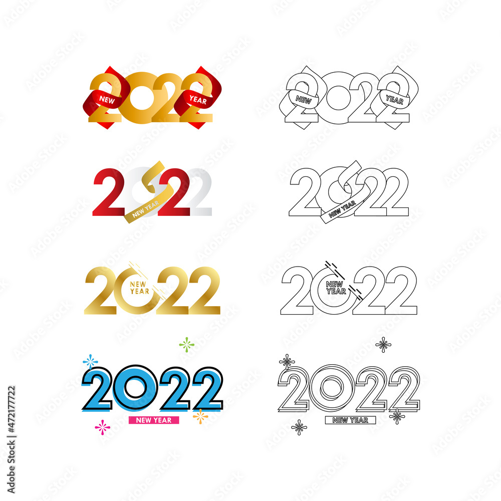 Happy New Year 2022 Celebration Vector Template Design Illustration