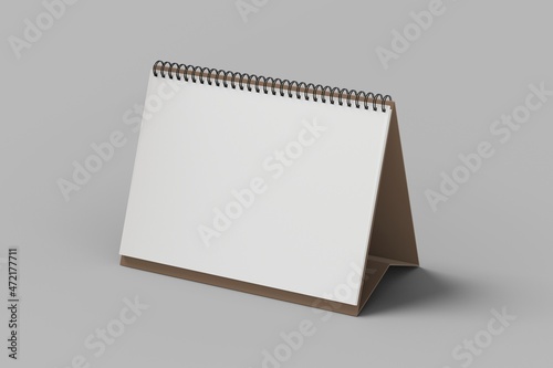 Blank paper desk spiral calendar