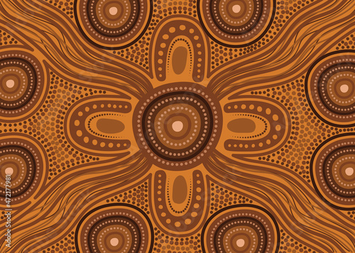 Brown aboriginal vector art