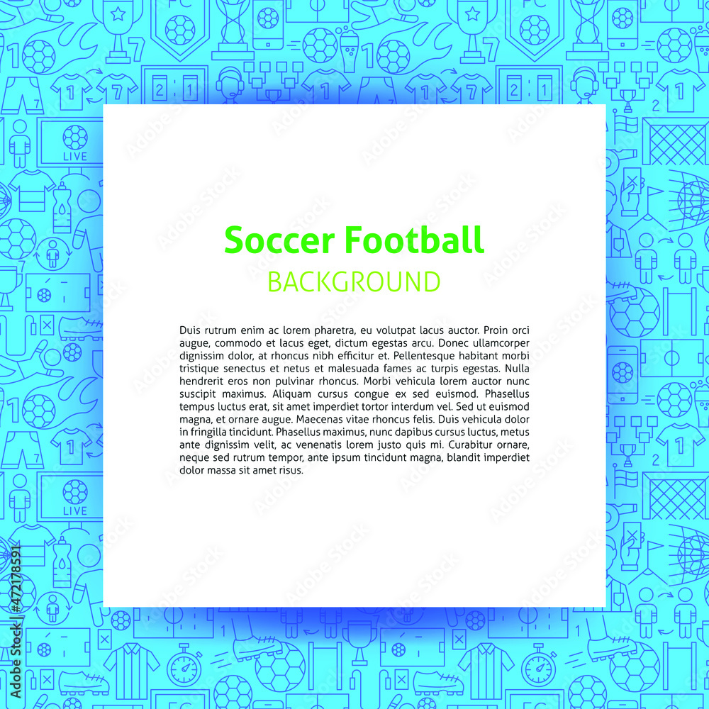 Soccer Football Paper Template. Vector Illustration of Outline Design.