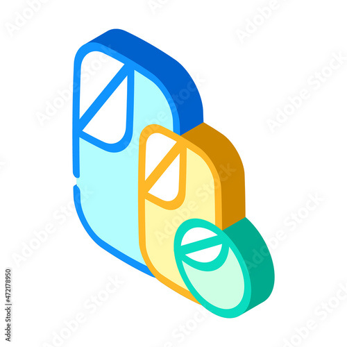 collapsible reflector isometric icon vector. collapsible reflector sign. isolated symbol illustration