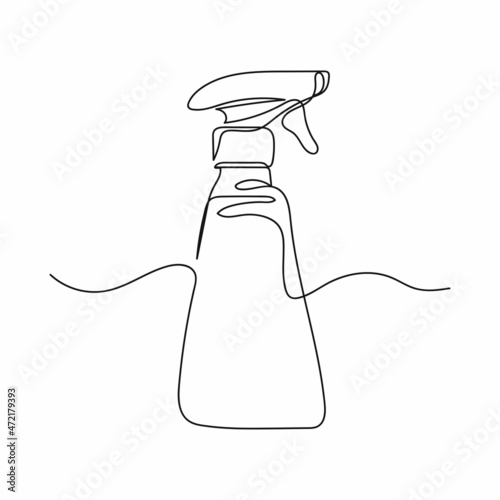 Vector abstract continuous one single simple line drawing icon of pulverizer in silhouette sketch.