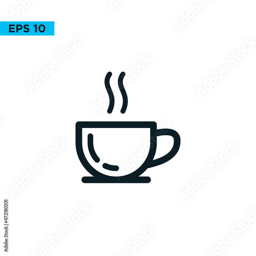 cup of coffee icon flat illustration vector design template