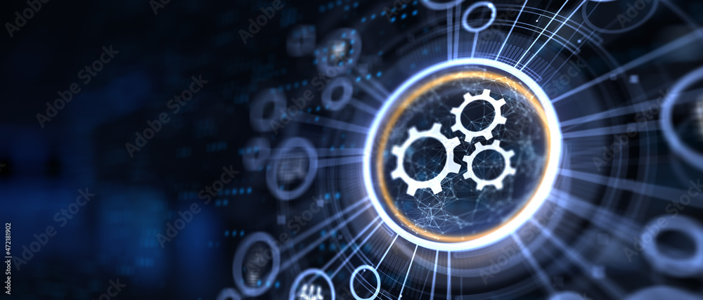 Gears cogwheels icon automation innovation technology concept. Gears cogwheels icon automation innovation technology concept.