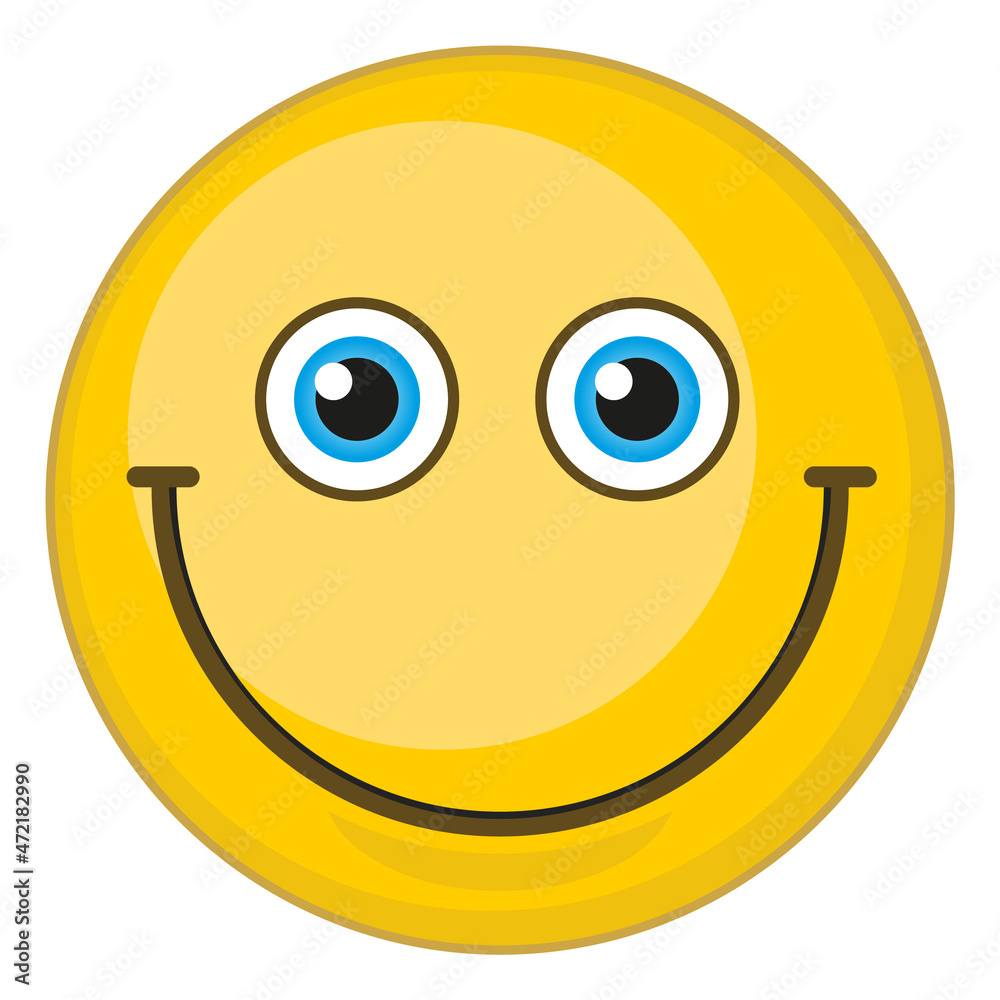 Smile yellow emoticon. Classic emoji in cute cartoon style Smile yellow emoticon. Classic emoji in cute cartoon style