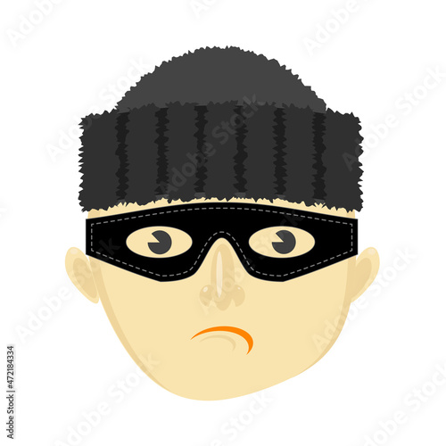Gangster Icon Isolated on White Background. Flat Design Fototapet