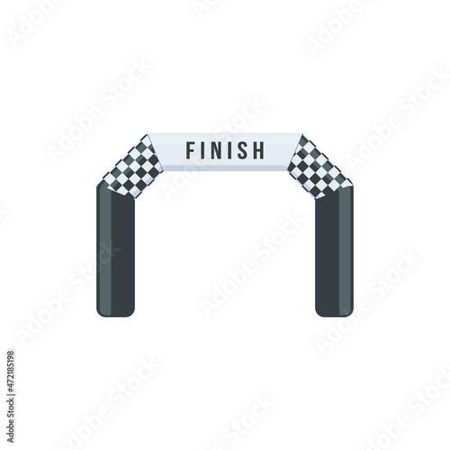 Inflatable finish line arch vector illustration. Inflatable archway, suitable for different outdoor sport events like marathon racing, triathlon, skiing and other.