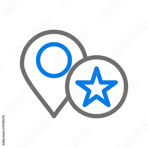 Favourite Location Line Blue Vector Icon Design