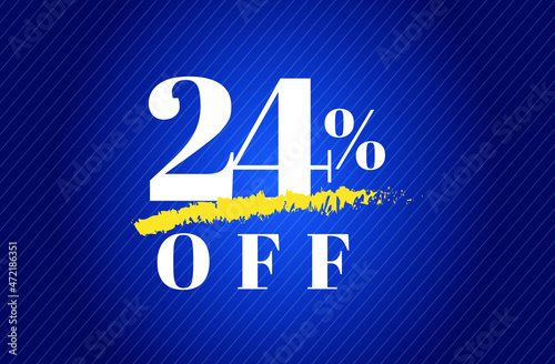 24% off tag twenty four percent discount black friday sale white letter blue gradient background