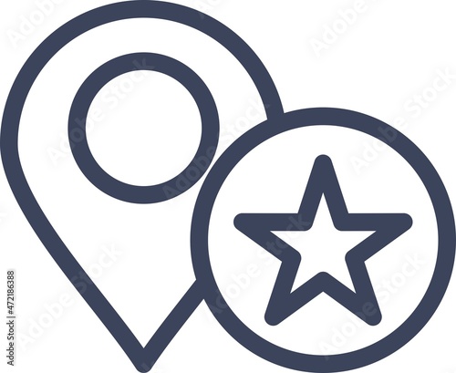 Favourite Location Line Round Corner Vector Icon Design