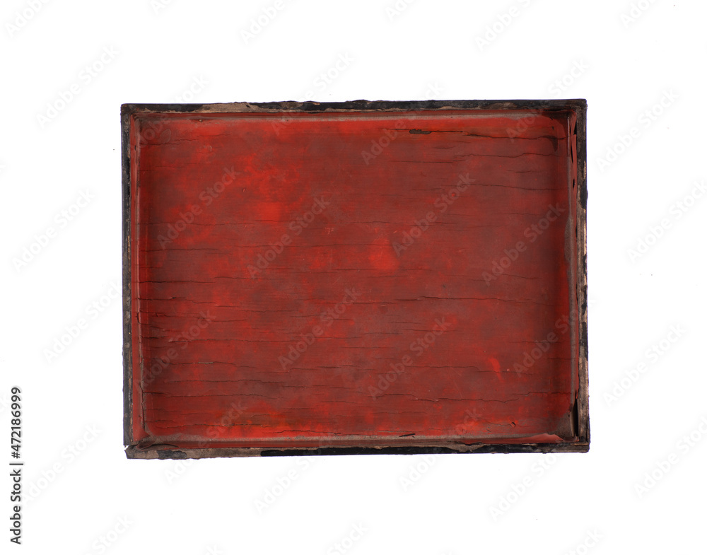 old red wooden box isolated on white background old red wooden box isolated on white background