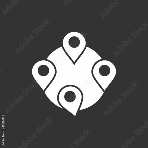  Map Pointers Glyph Inverted Vector Icon Design