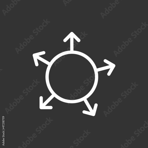 Directional Line Inverted Vector Icon Design photo