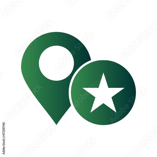 Favourite Location Glyph Gradient Vector Icon Design