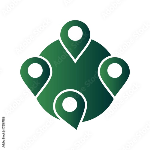 Map Pointers Glyph Gradient Vector Icon Design