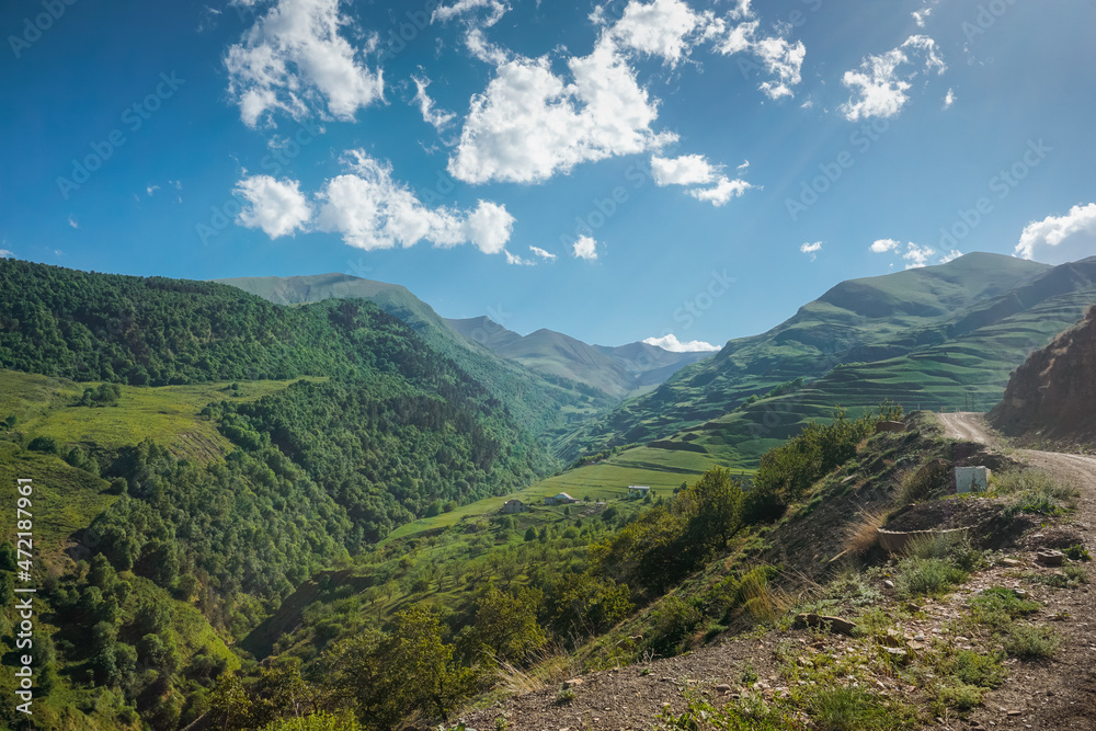 Fototapeta premium Beautiful landscape of mountains and valleys in Dagestan
