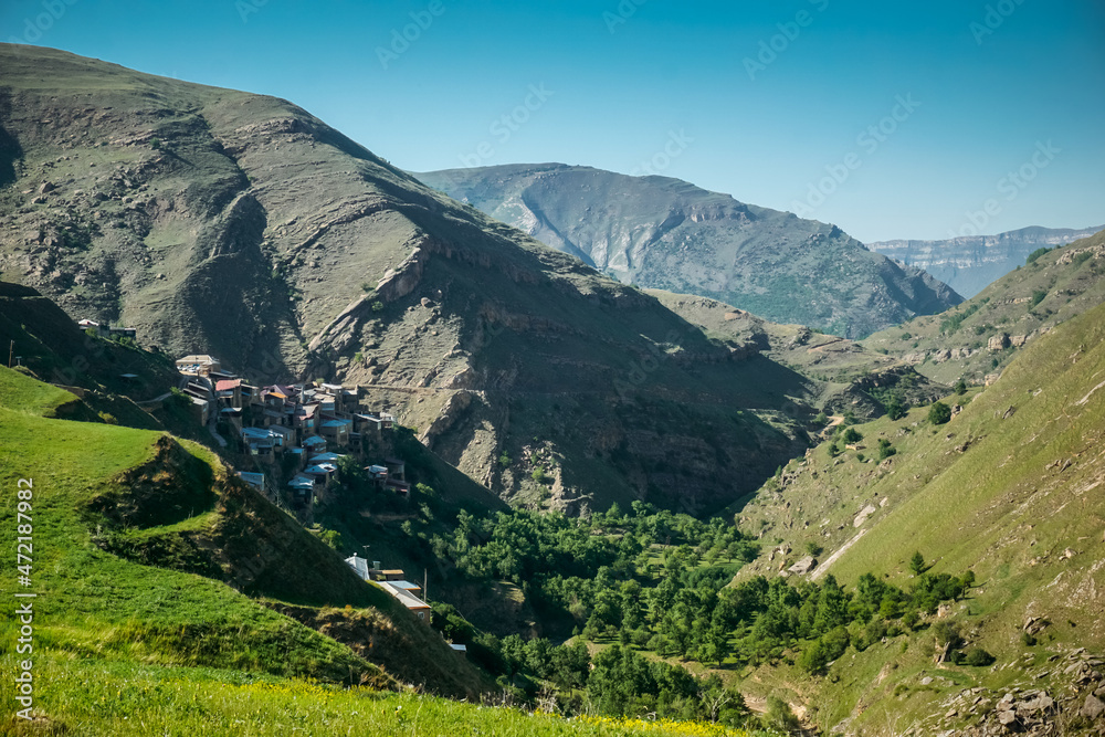 Ancient village in the Caucasus mountains in Dagestan