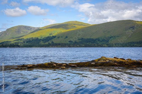 Seal islet on Lake Linnhe in Fort William, Scotland.
