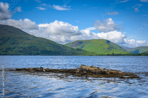 Seal islet on Lake Linnhe in Fort William, Scotland.