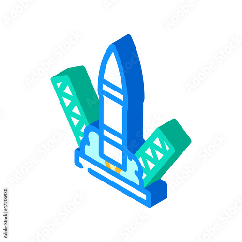 rocket launch isometric icon vector. rocket launch sign. isolated symbol illustration